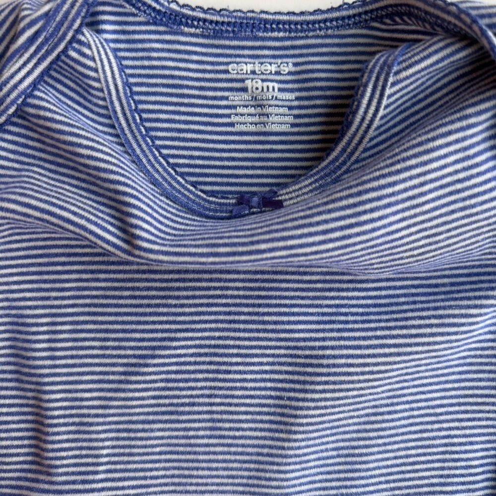 3/$21 | Baby Girl 18M Summer Short Sleeve Bodysuits, Set of 3 Blues and Grays - Picture 6 of 13